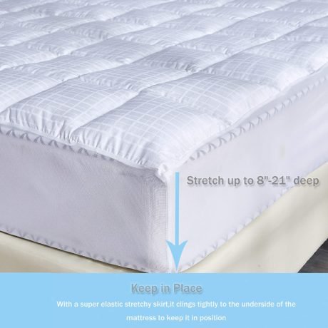 All Industrial Decor - DOWNCOOL Twin Mattress Pad Topper Cover,Breathable Mattress Pad Protector Quilted Fitted 100% Cotton