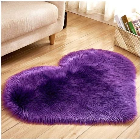 Heart Shaped Soft Faux Sheepskin Fur Area Rugs for Home Sofa Floor Mat Plush, 30cmx40cm 4