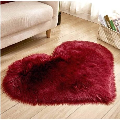 Heart Shaped Soft Faux Sheepskin Fur Area Rugs for Home Sofa Floor Mat Plush, 30cmx40cm 6