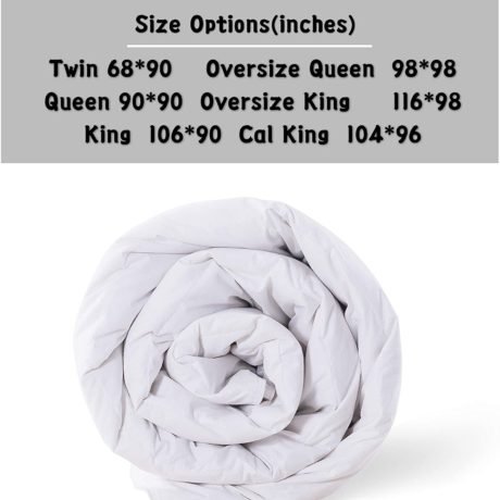 Yalamila 100% Cotton Goose Down Comforter-All Season Quilted Duvet Insert Bedding-White Stand Alone Comforter 6